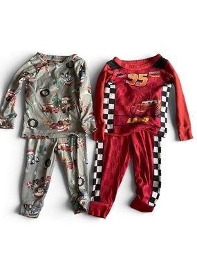 Disney Pixar Cars Pajamas 18M Lightning McQueen 2 Set Bundle